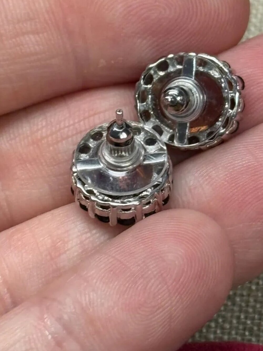 Sterling Silver Mocha Scapolite & Brazilian Smoky Quartz Stud Earrings - Picture 3 of 6
